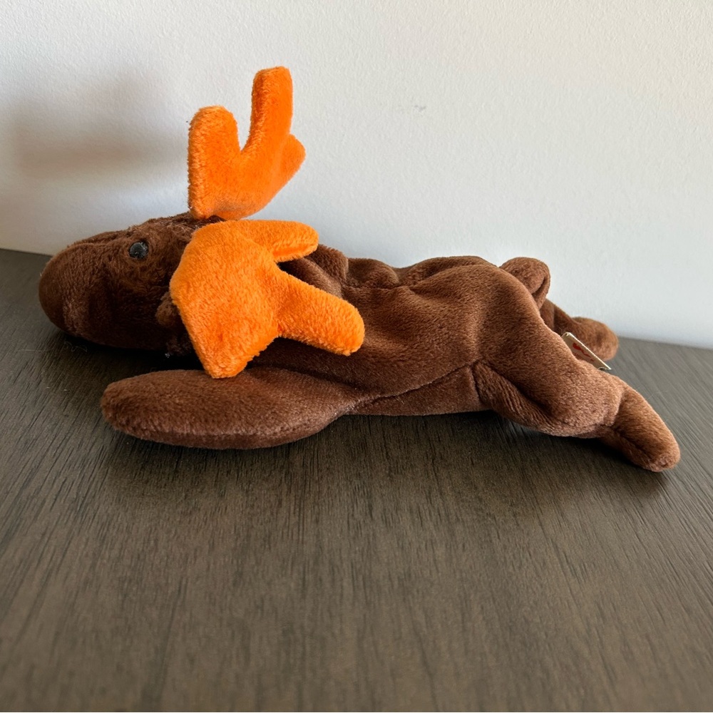 Plush Moose Stuffed Animal Toy - Brown and Orange